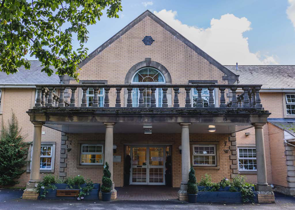 The Green front of building